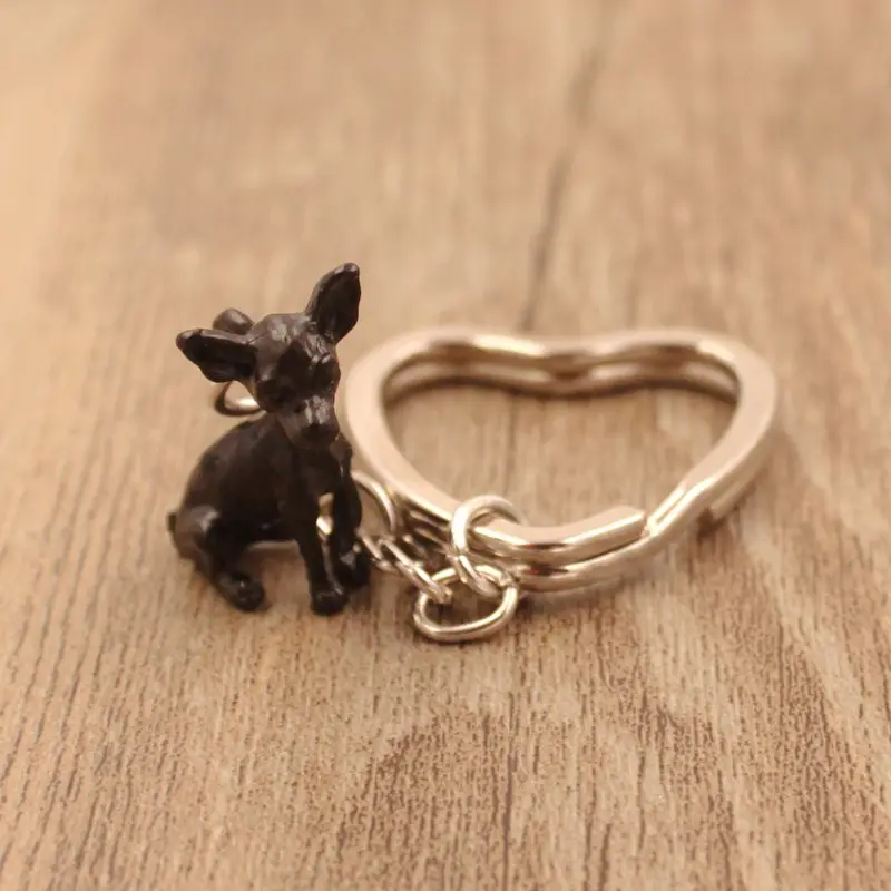 2018 New Chihuahua Animal Gold Silver Plated Metal Pendant Keychain For Bag Car Women Men Girls Boys Love Jewelry | Украшения и