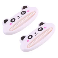 White Panda 2 шт. Новинка зубная паста туба простая соковыжималка выдавливание дозатор пасты держатель рулона мультфильм лягушка/анималькот/лягушка/панда/свинья горячая распродажа - Цвет: White Panda