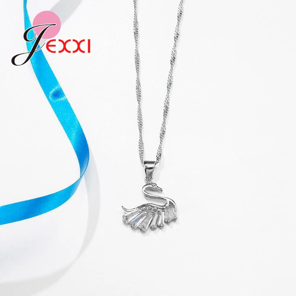 Женский комплект из колье и серёг серебра 925 пробы|necklace earring set|zircon jewelry setearring sets woman