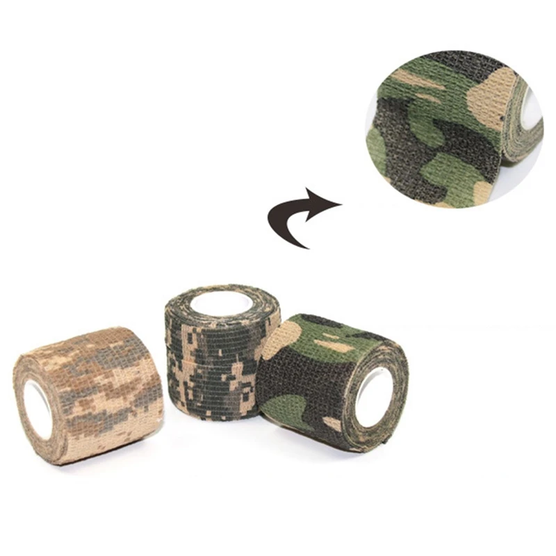 

5cmx4.5m Stretched Jungle Camo Stealth Wrap Hunting Camouflage Tape Adhesive Duct Waterproof Camo Stealth Tape