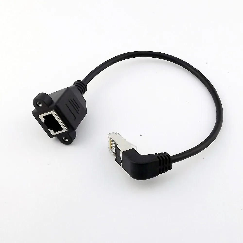 20x Ethernet LAN сетевой RJ45 мужской вниз угловой к женскому панельному креплению
