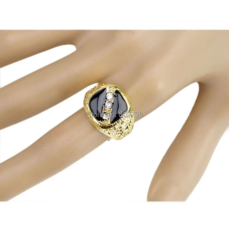 5 шт. модные ювелирные изделия мужские кольца золотого цвета стразы горячая