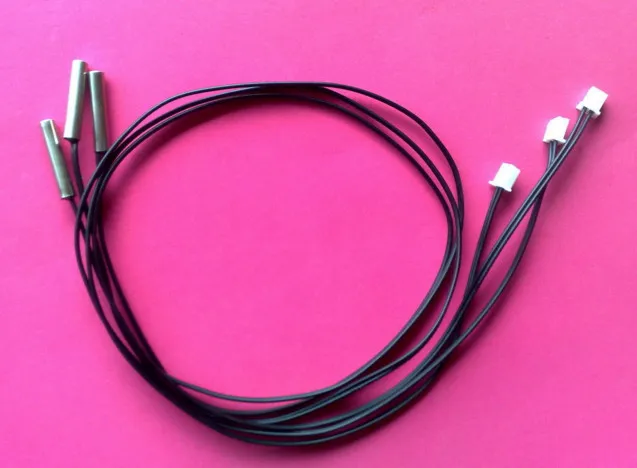 Fast Free Ship 50pcs/lot 600mm length with probe Nickel plated Copper shell 5*25mm 10K+-1% 3435 NTC temperature sensor