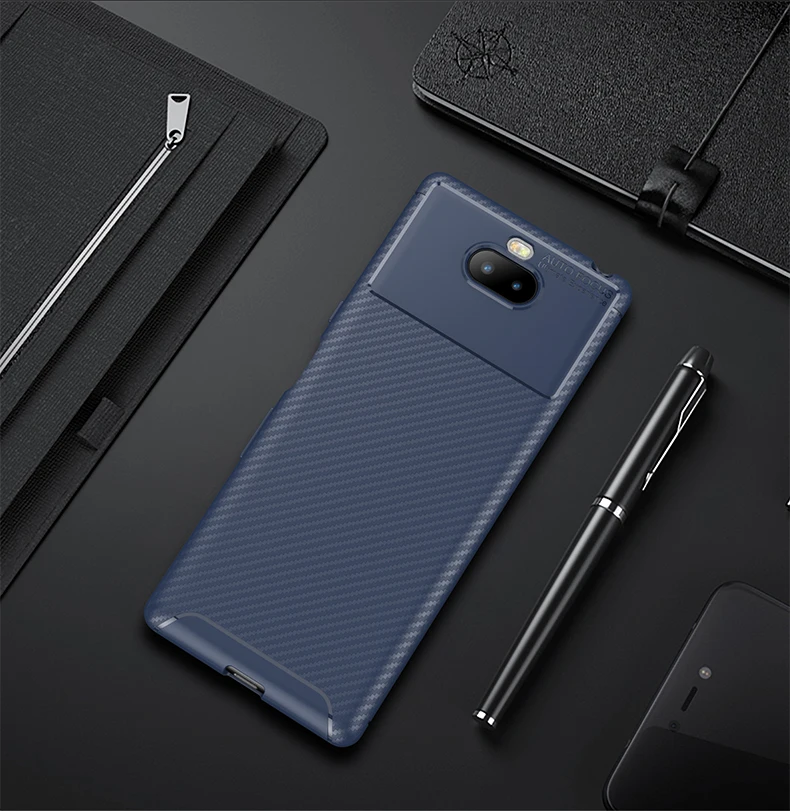For Sony Xperia AX3 Case Carbon Fiber Drop-proof Soft TPU Ultra Fundas Capa | Мобильные телефоны и аксессуары