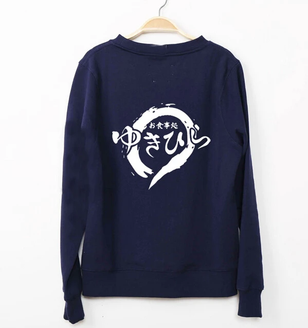 Shokugeki no Soma hero японский косплей костюм футболка Yukihira Souma с коротким рукавом черный