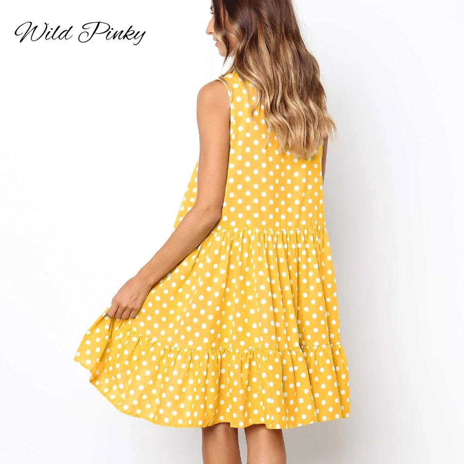 Женский винтажный сарафан в горошек полоску С АСИММЕТРИЧНЫМ ПОДОЛОМ | Женская