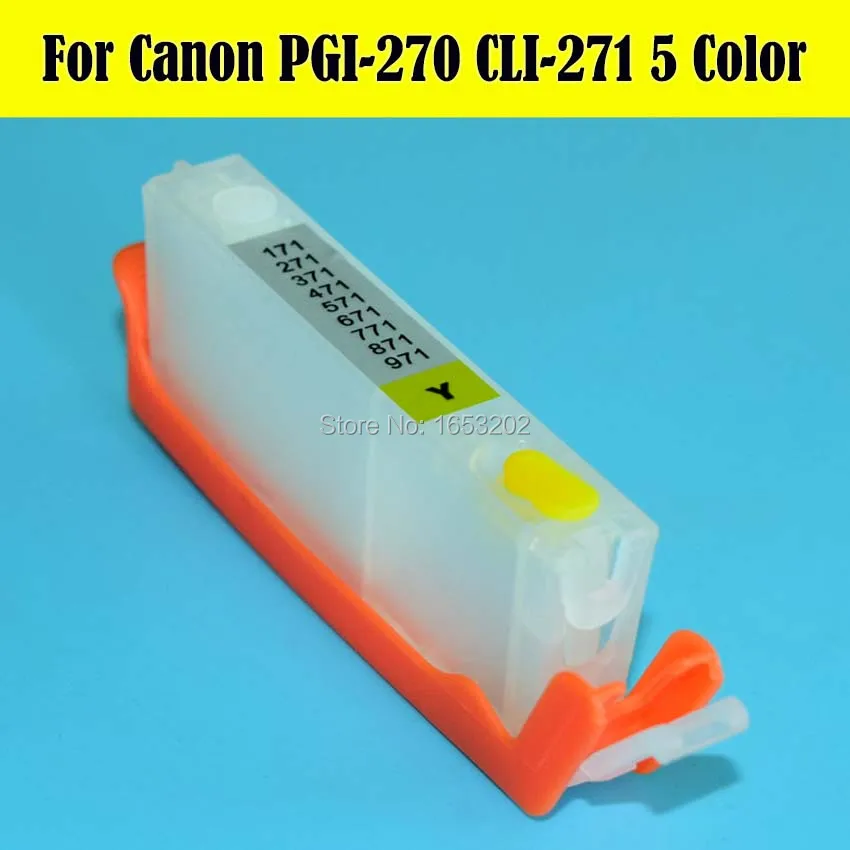 5 цветов/комплект PGI270 CLI271 чернильный картридж с дугой чип для Canon PIXMA MG5720 MG5721 MG5722