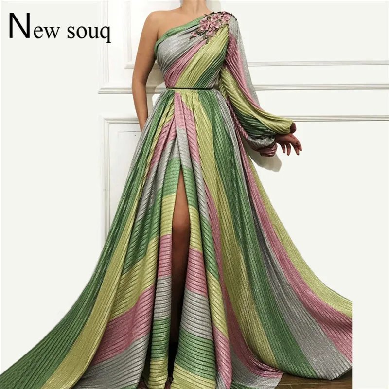 

Arabic One Shoulder Formal Evening Gown 2019 Robe De Soiree Embroidery Party Dress Dubai Middle East Women Prom Dresses Aibye