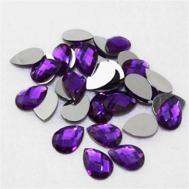 DIY Bling Фиолетовый Цвет в форме капель решетчатые ограненные Акриловые стразы с