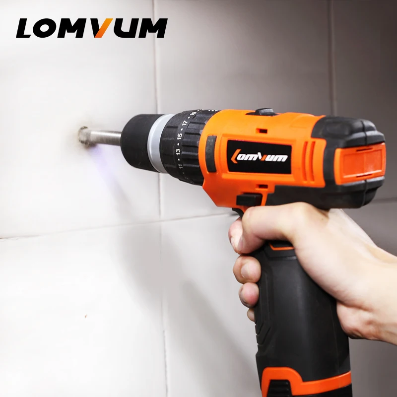 LOMVUM 16V Rechargeable Lithium/ Battery Electric Household Screwdriver Mini Cordless Drill Power Furadeira Rotary Tool. | Инструменты