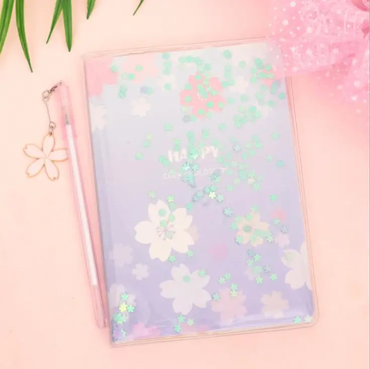 19.8cm x 13.4cm Корейский блокнот с единорогом, записная книжка с ручкой, дневник, еженедельник для девочек, школьные канцелярские принадлежности, подарочный набор - Цвет: 19.8cm x 13.4cm
