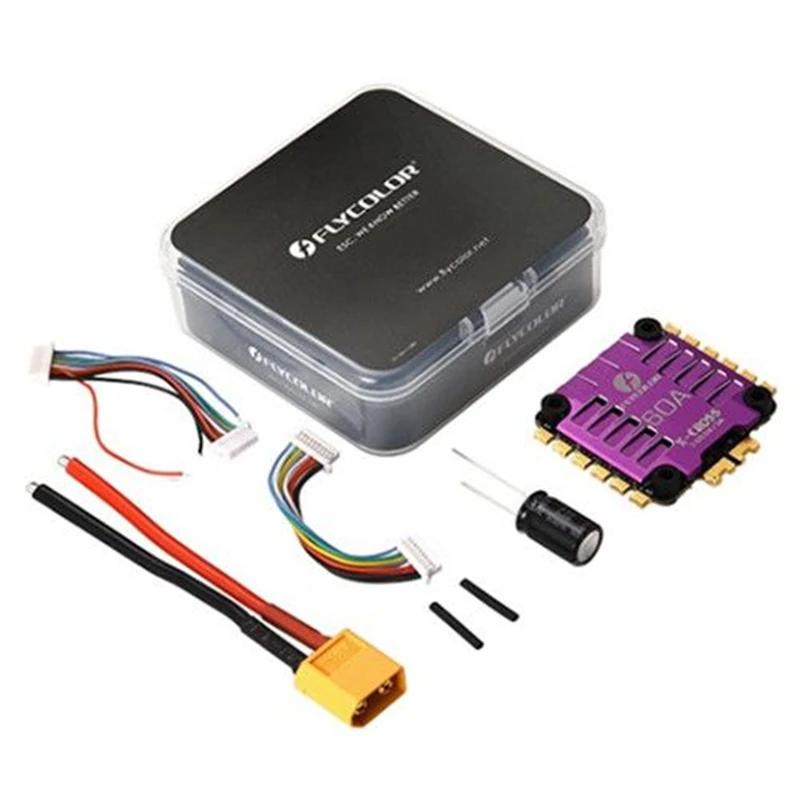 

Flycolor X-Cross 60A BLheli_32 3-6S 4in1 Brushless ESC with 5V BEC Output for RC FPV Racing Drone