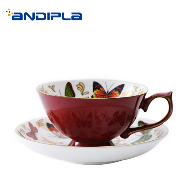 Кофейная чашка с рисунком бабочки 210 мл|coffee cup|cup withtea mug |