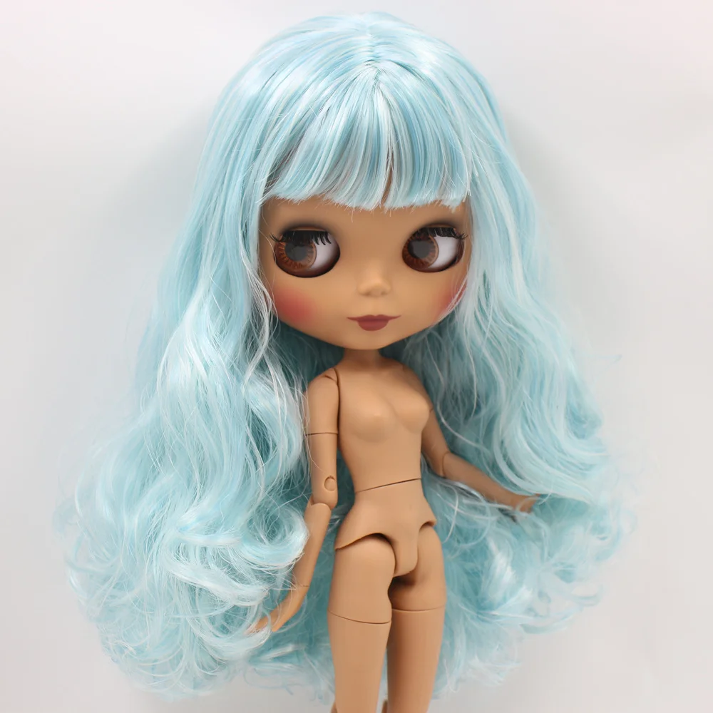 ICY Nude Blyth кукла No. BL950/8800 черный микс серебряные волосы тело черная кожа матовое