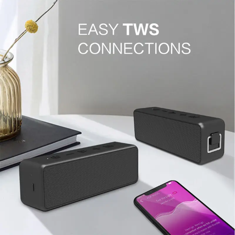 Tws Bluetooth колонки 20 Вт портативный беспроводной динамик V5.0 с громким стереозвуком