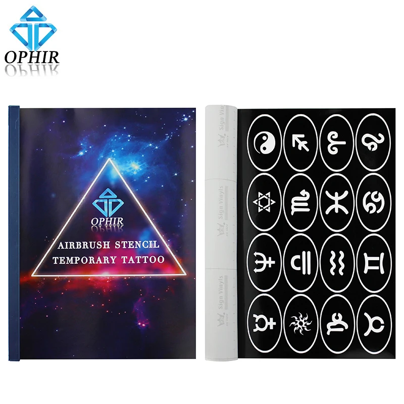 OPHIR 160 Patterns Tattoo Stencils A4 Booklet (10 Pages) Airbrush Template Sheets for Body Art Designs Body Paint Tools _TA095