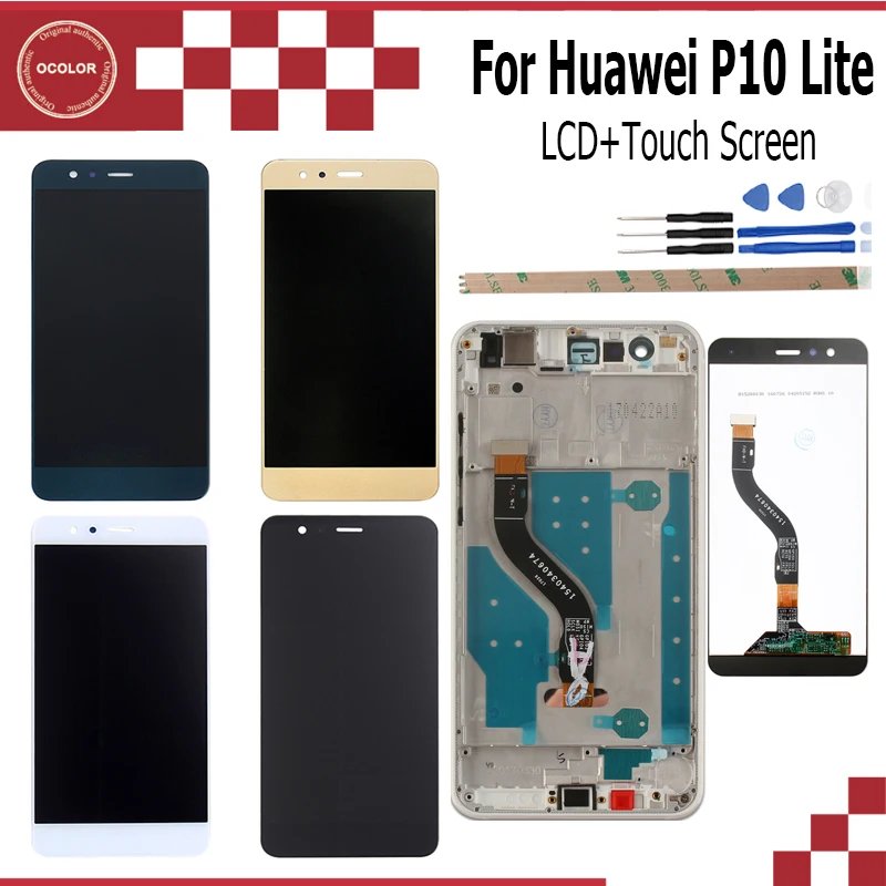 Ocolor 1920x1080 Для Huawei P10 Lite WAS-LX1/ 1A/2/3 LCD + сенсорный экран с рамкой 5 2-дюймовый дигитайзер