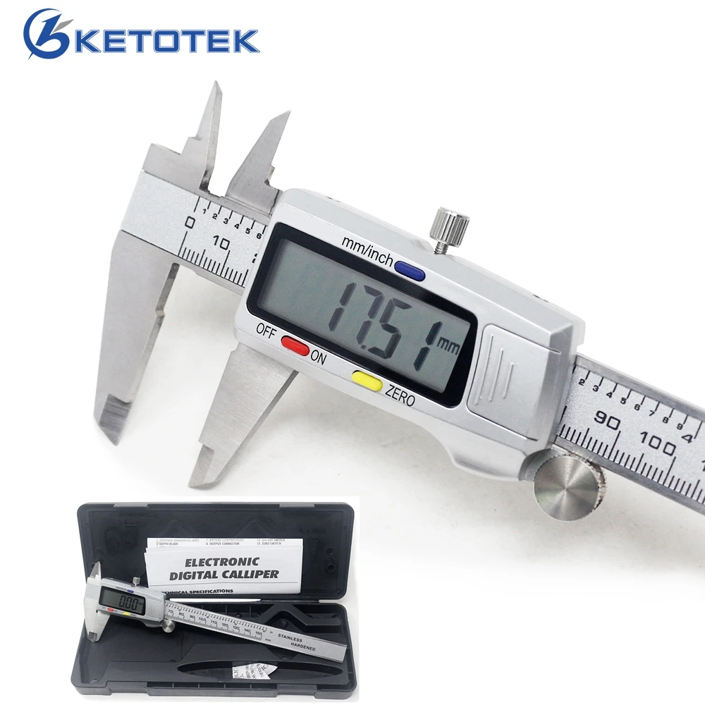 

6 Inch 150mm Digital Vernier Caliper Measuring Tool Stainless Steel Micrometer Depth Ruler instrument Messschieber Paquimetro