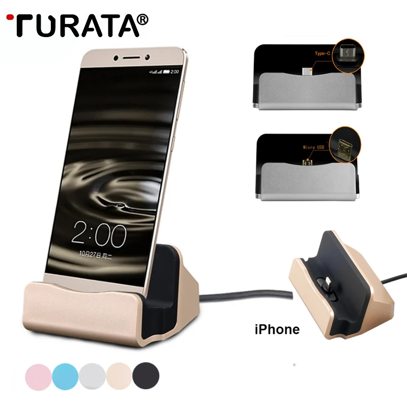 Зарядная док станция TURATA для iPhone 7 8 Plus X 6 S 5 5S SE usb type C зарядное устройство
