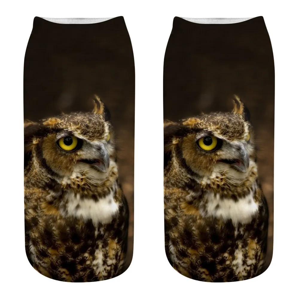 Женские носки с объемным принтом совы милые модные повседневные рабочие мягкие