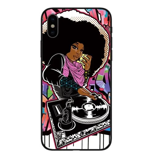 Модные африканские девушки Жесткий ПК телефон чехол для iPhone 7 XR XS Max 6 6 S Plus 5 5S SE 8 8 Plus Melanin queen чехол для iPhone X - Цвет: Абрикосовый