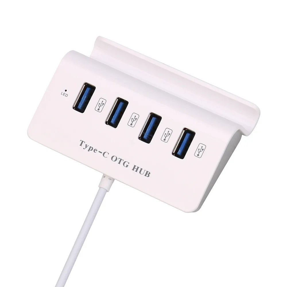 Высокоскоростной концентратор type C ABS с 4 портами USB 3,1 OTG с держателем для планшета для телефона Многофункциональная Защита Встроенный ток/напряжение