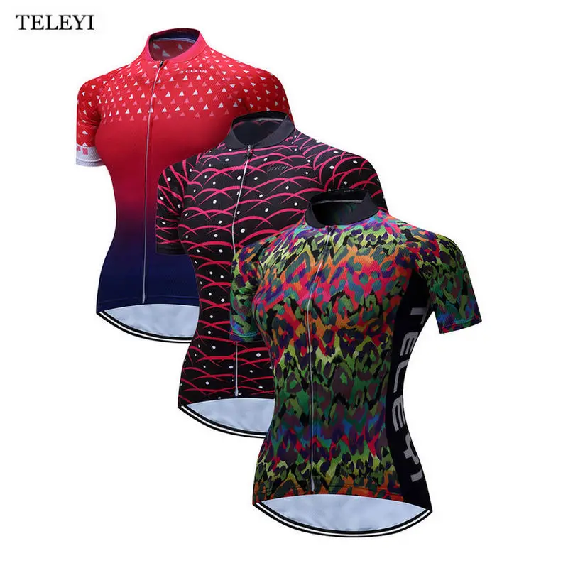 

Женская спортивная одежда с коротким рукавом TELEYI Team Ropa Ciclismo Cycle Jersey, зеленый цвет