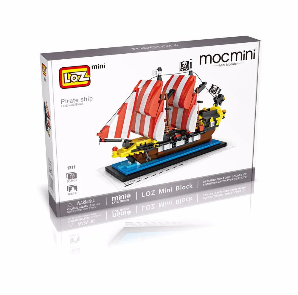 LoZ мини Конструкторы пиратский корабль для детей черный жемчуг модель комплект
