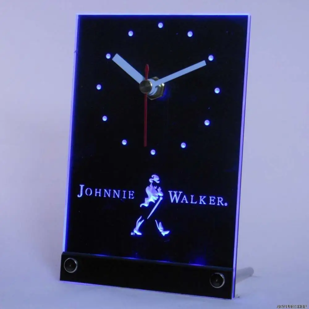Tnc0102 Johnnie Walker 3D LED настольные часы для виски винного бара | Дом и сад