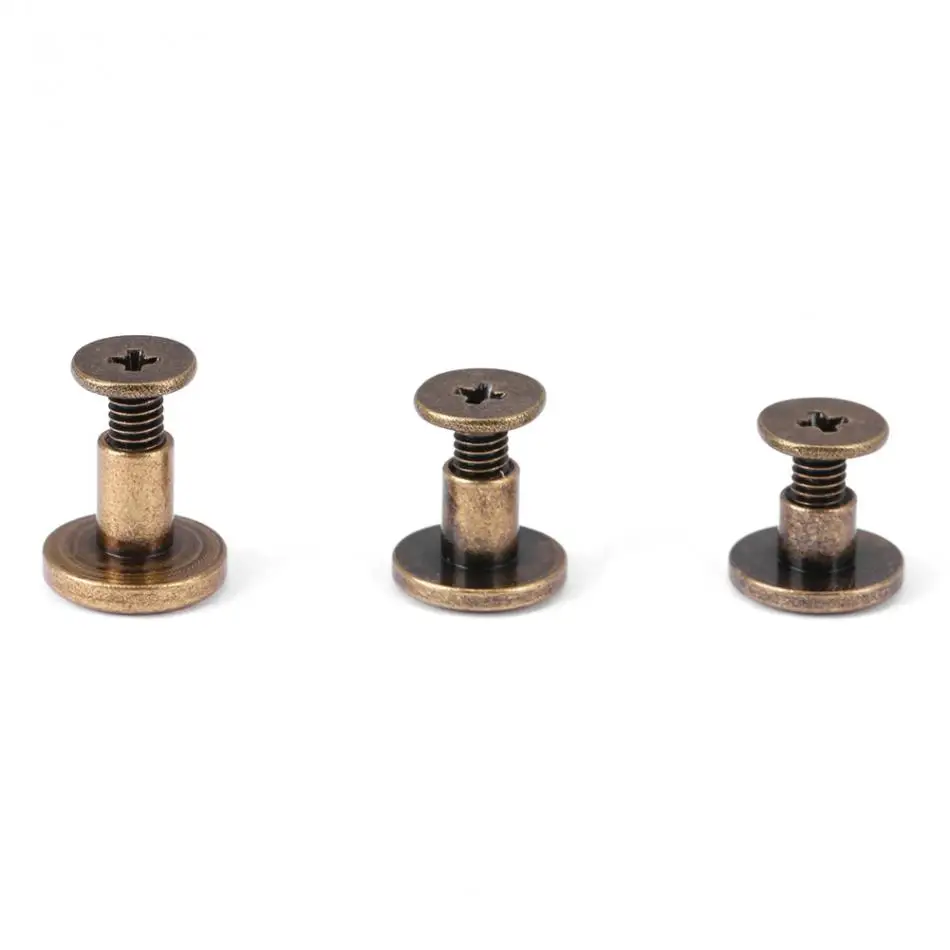 WALFRONT 20 комплектов плоская головка заклепки кожаная крышка медные латунные DIY