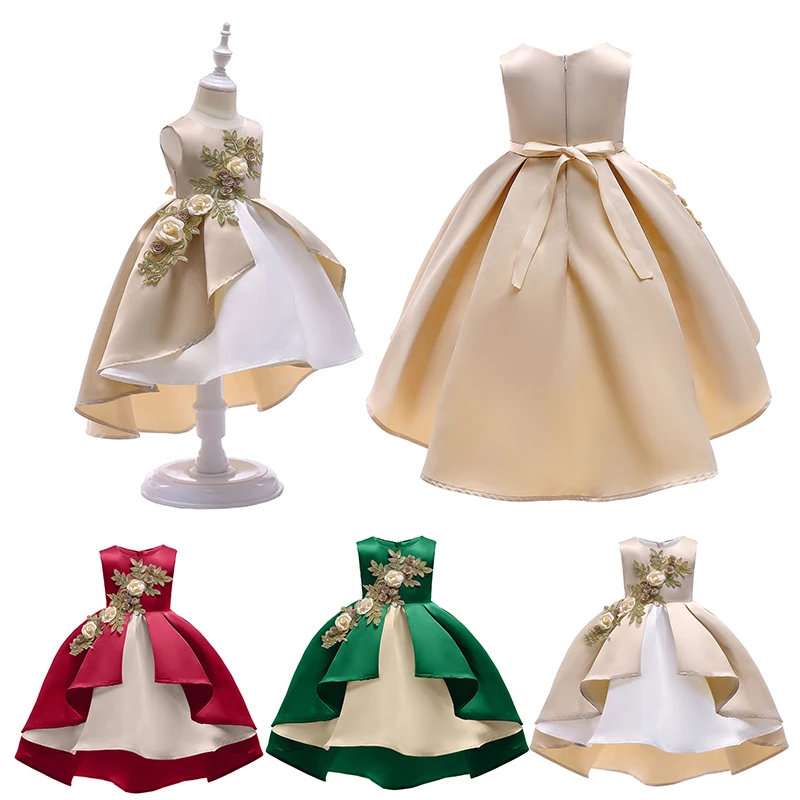 2018 Kids Fashion Clothing Baby Girls Embroidery Christmas Flower Dress for Party Birthday Sleeveless Pageant Formal | Детская одежда и