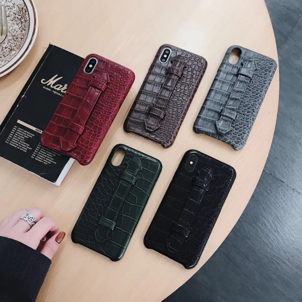 Роскошный брендовый чехол из крокодиловой кожи для iPhone 6 S 7 8 Plus чехол-подставка X XR