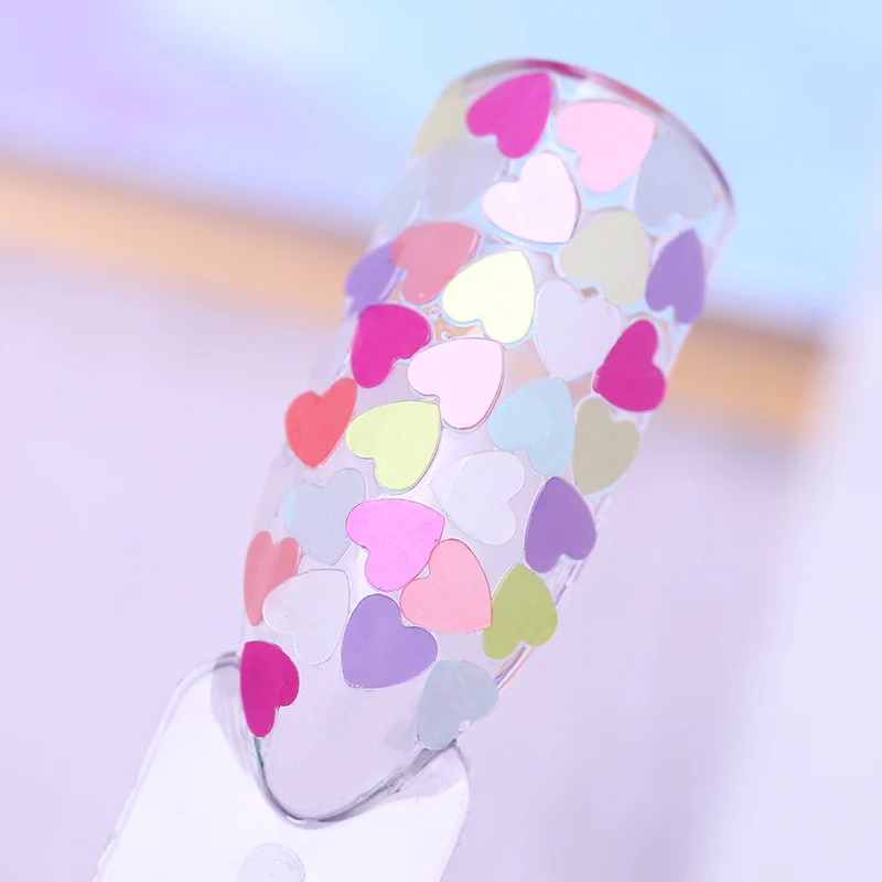 2 г матовый перламутровый форма сердца блеск для ногтей Блестки 3 мм смешанные