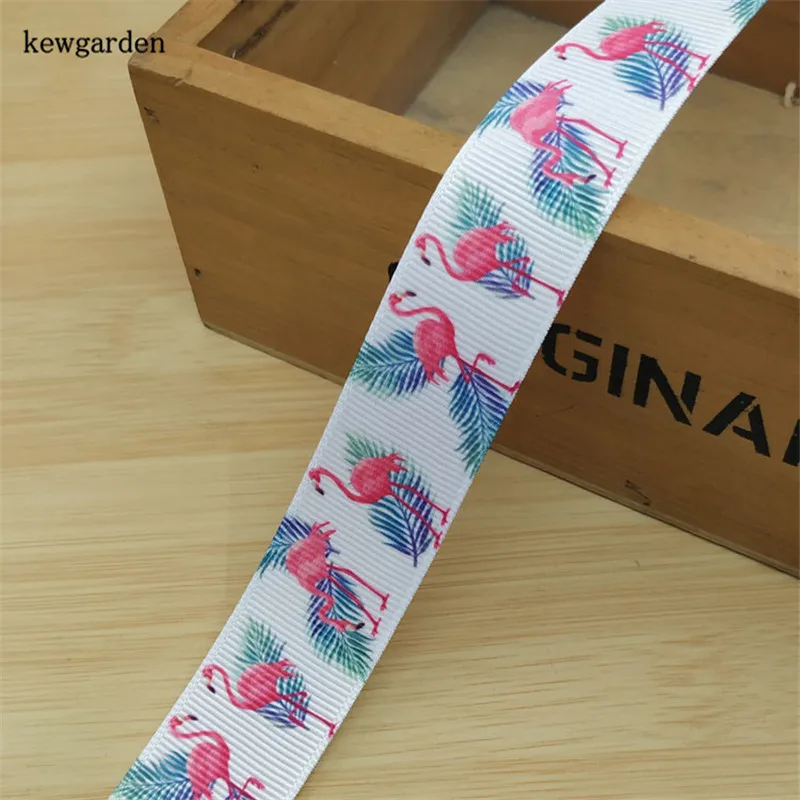 Kewgarden вручную изготовленная лента 1 &quotленты в рубчик с принтом фламинго