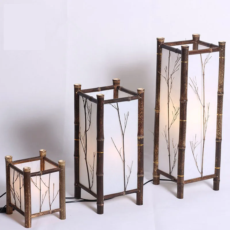 Бамбуковая лампа Ретро настольные лампы для столовой настольная спальни