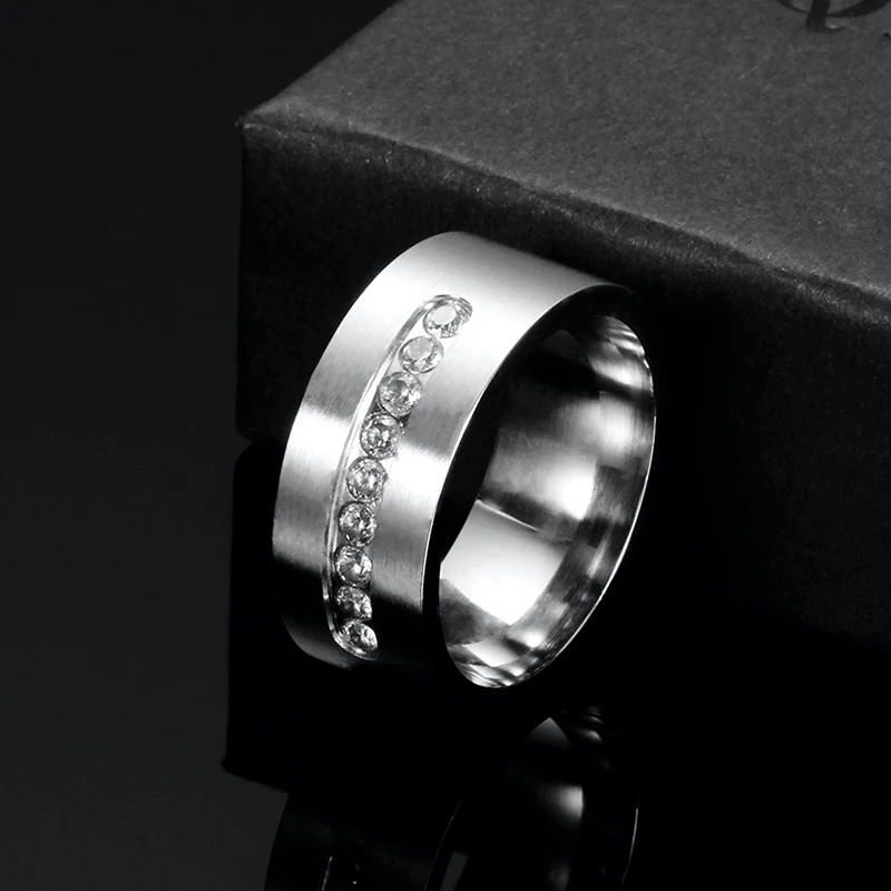 Кольца из нержавеющей стали для женщин серебряного цвета обручальное кольцо с