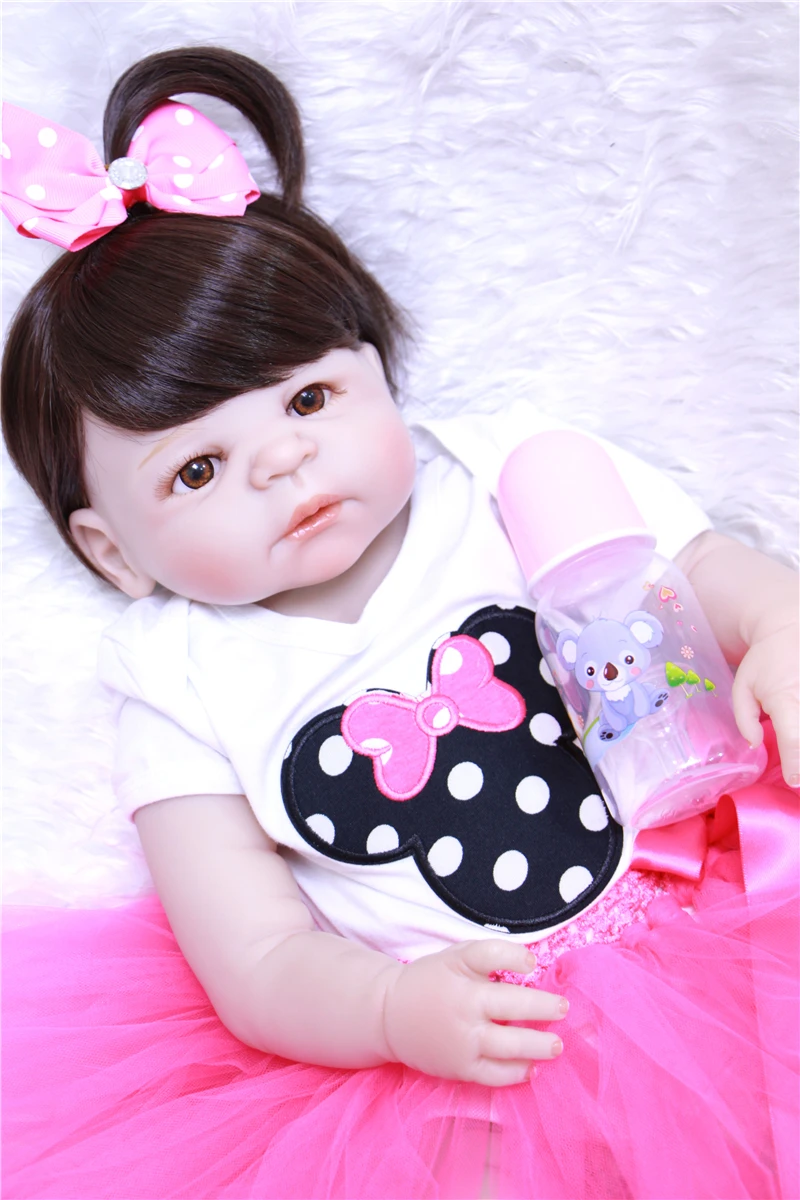 55 см силиконовая кукла для новорожденных девочек Реалистичная детский день