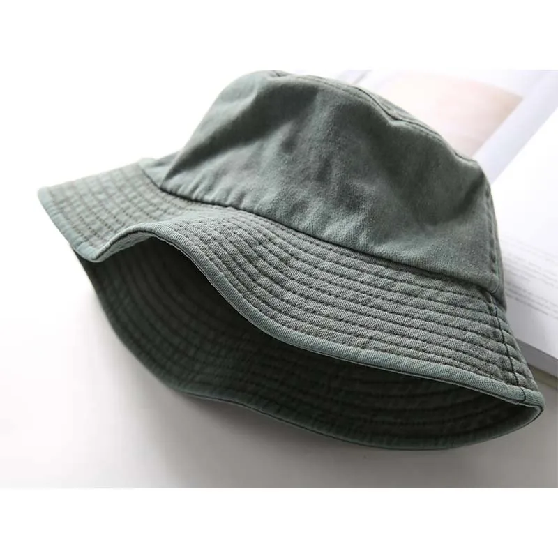 DRESSUUP Washed Denim Bucket Hat Women Outdoor Fashion Sun Cap Fishing Hiking Hats For Men Cotton Ladies Foldable Chapeu