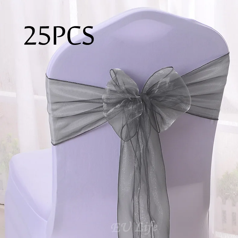 Бесплатная доставка 25 шт./упак. 20 цветов прозрачный стул из органзы с бантом 18x27 5