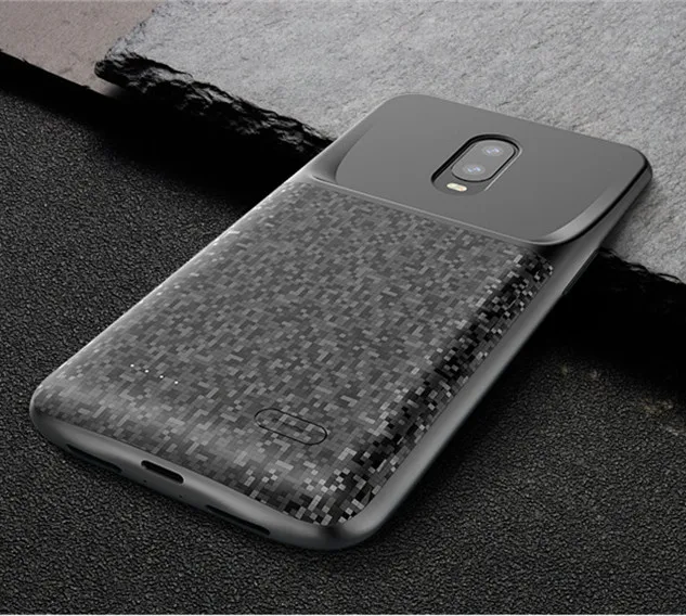 NTSPACE 4700 мАч зарядное устройство чехол s для Oneplus 6T Ультра тонкий силиконовый внешний аккумулятор чехол для зарядки s для One Plus 6T чехол для батареи - Цвет: Black