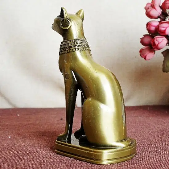 Новые винтажные бронзовые статуэтки кота Египта металлические поделки орнамент