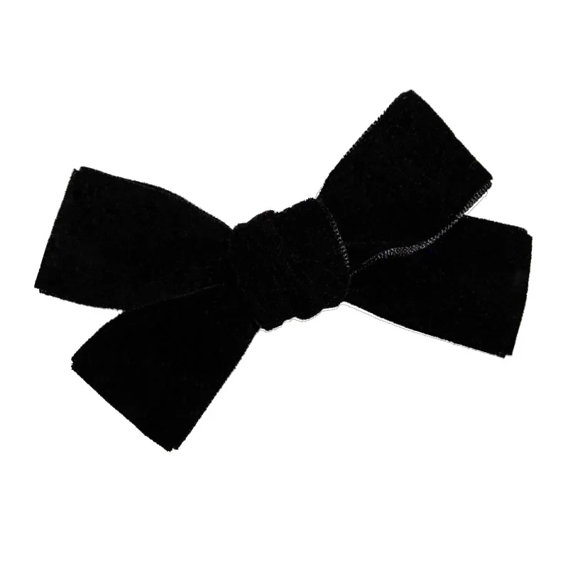 black 12 шт./партия 3,8 дюймов бархатные банты для волос детский зажим для волос ребенок Аллигатор шпильки для волос аксессуары для волос ручной работы - Цвет: black