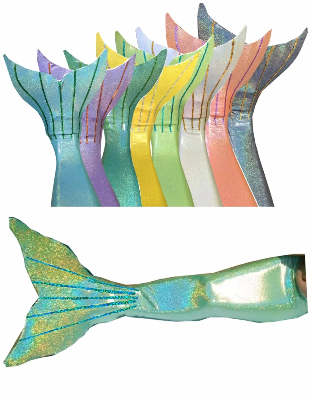 Хвост русалки для купания + Бикини Топ монофиновый Блестящий Купальник девочек и