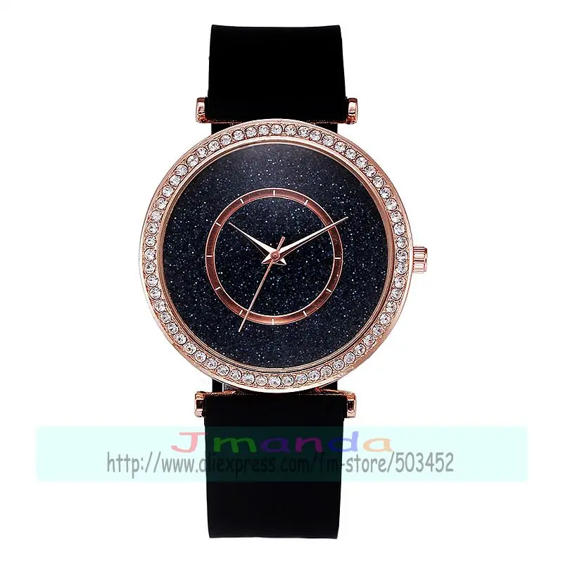 100 шт./лот дизайнерские круглые свободные часы с порошковым циферблатом розовое