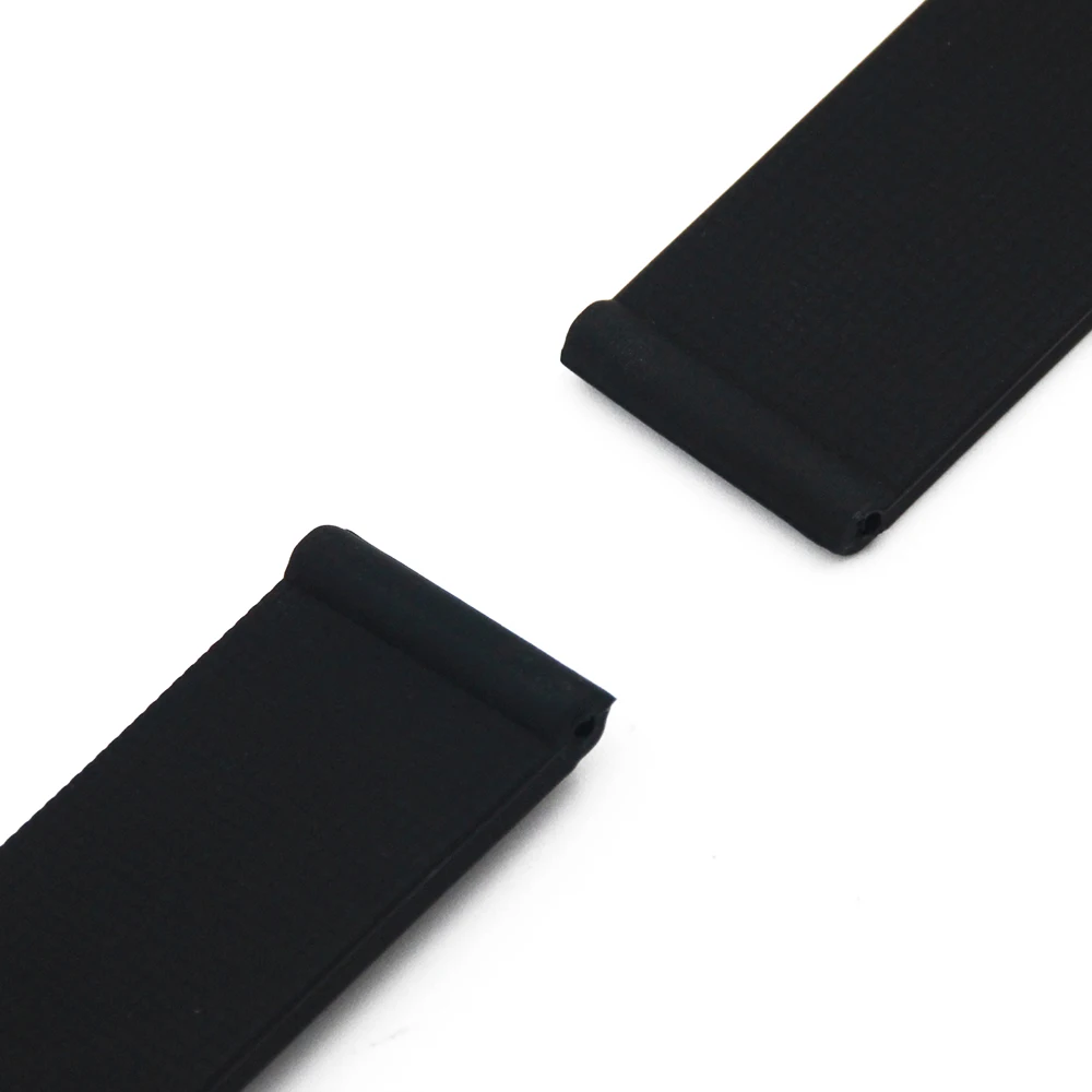 Silicone Rubber Watch Band 22mm for Asus ZenWatch 1 2 Men WI500Q WI501Q Strap Wrist Loop Belt Bracelet Black White + Spring Bar