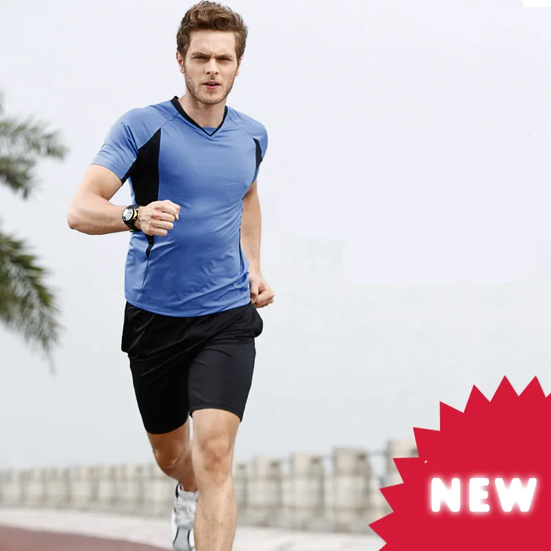 Мужские спортивные костюмы для занятий спортом фитнесом бегом набор короткие