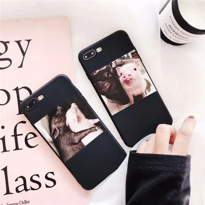 Забавный чехол с рисунком поросенка для iphone X 6 6S 5S 7 8 plus мягкие милые Чехлы пар
