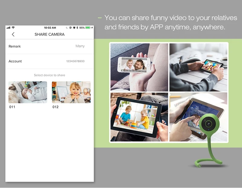 Digoo DG-QB01 мини Гибкая 720 P IP Камера 2,1 мм объектив Беспроводной WI-FI Ночное видение двусторонней говорить умный дом видеоняни и Радионяни