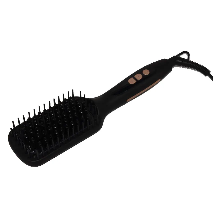 Queenme Ionic Hair Straightening Brush LCD Display Ceramic Tourmaline Electric Straightener Flat Iron Styling Tool | Красота и