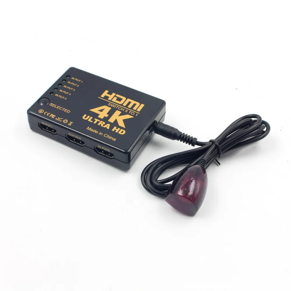 MEMTEQ HDMI усилитель переключателя 5 на 1 4K HD безопасности видео HDTV распределитель с